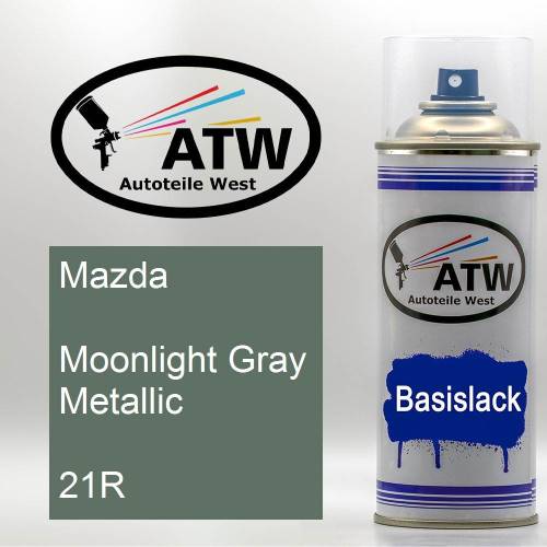 Mazda, Moonlight Gray Metallic, 21R: 400ml Sprühdose, von ATW Autoteile West.
